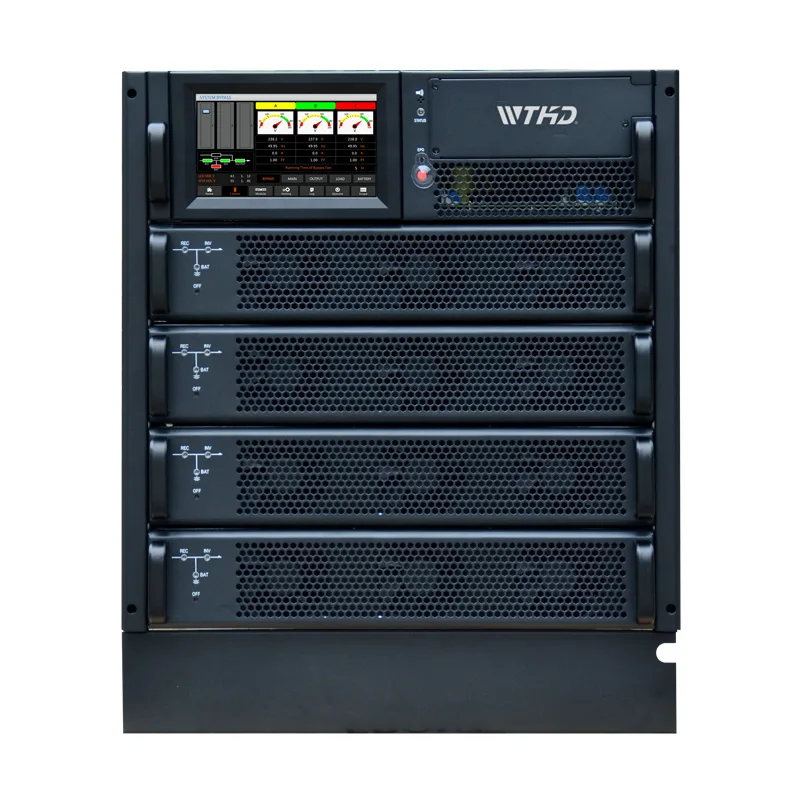 Rack Mount 10KVA to 90KVA Online UPS 20KVA 3 Phase+neutral+ground,three Phase 228v~304vac Overvoltage 3months-1year 50/60hz WTHD