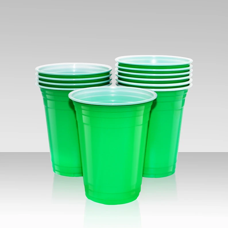 wholesale plastic cup 16OZ PP cups plastic party solo multi-color double-layer pp cup