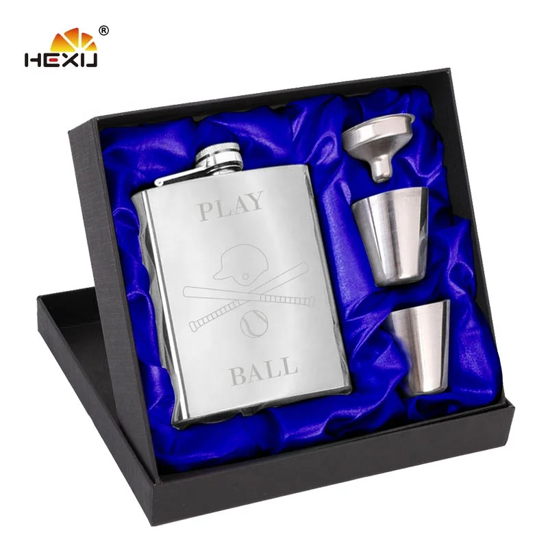 2023 Best Selling Christmas Items Stainless Steel Hip Flask Funnel Set