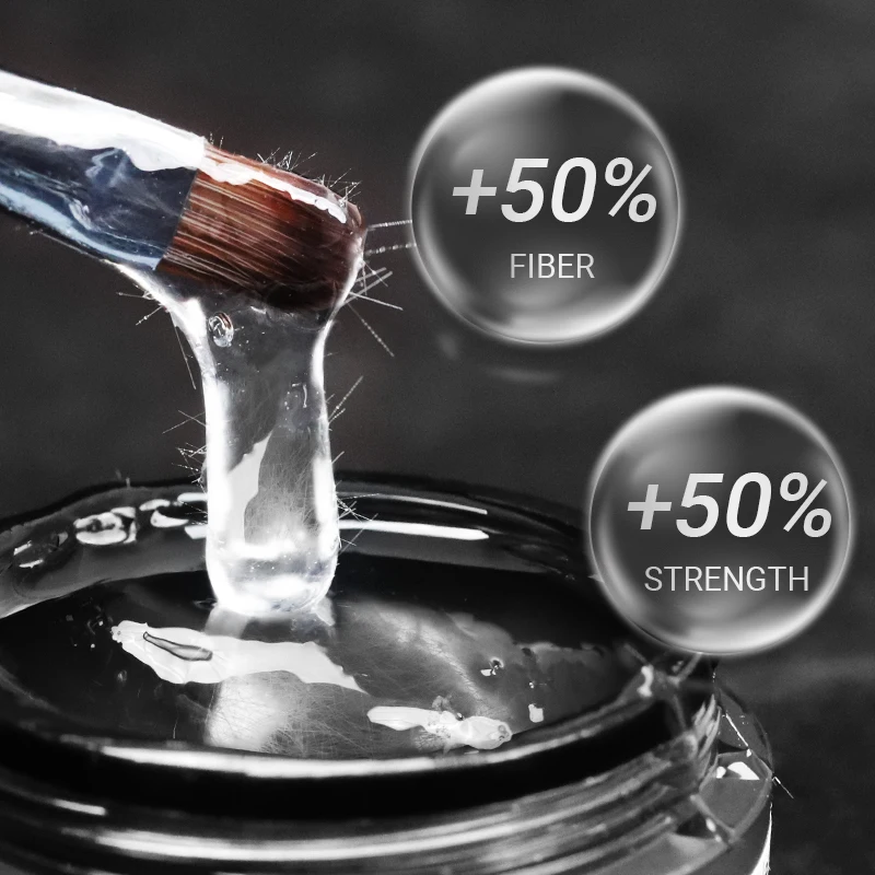 MH OEM ODM 50% more fiber glass UV gel builder for nails 15ml 1kg wholesale clear gel nail builder