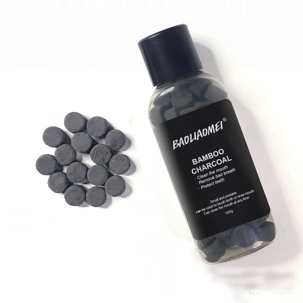 Qiaoerna Brand Solid Toothpaste Tablets 62 Tabs Natural Charcoal Powder Eco Friendly Soda Toothpaste Granules For Travelling