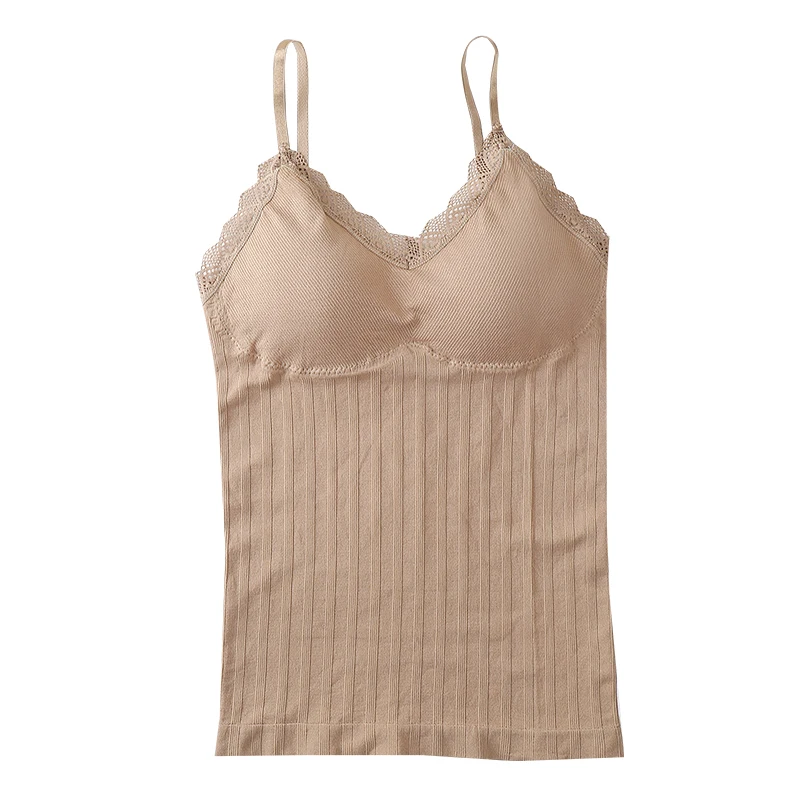 
Japanese warm vest V-neck fairy lace long vest thread sling bottoming underwear without steel ring and chest pad 