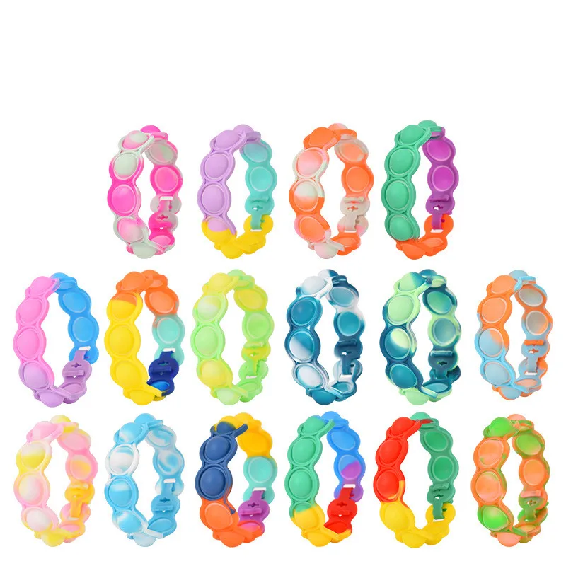 Custom Logo Silicone Sensory Push Pop Toys Stress Reliever Bubble Pop Ball Other kids Toy  Fidget Toys Bracelet