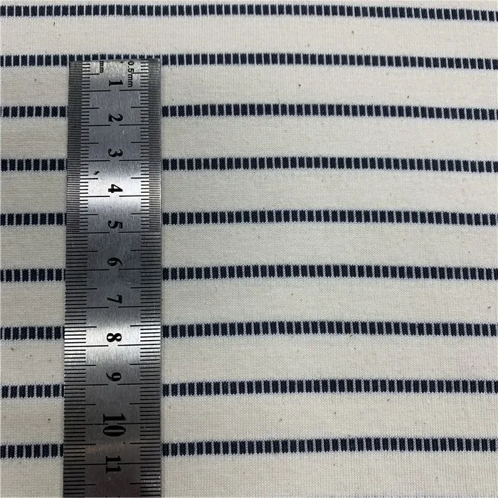 Black White Stripe 2x2 1x2 Comb Cotton Swimwear Double Size Yarn Dyed Rib Knit Fabric For baby