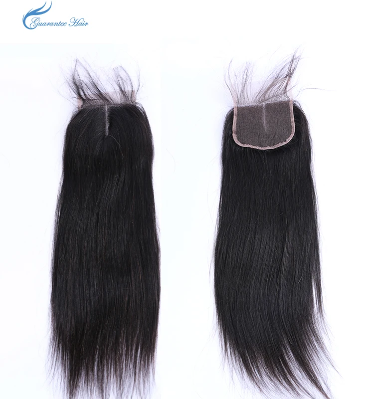 Guarantee hair remy virgin human lace closure straight natural color 4*4