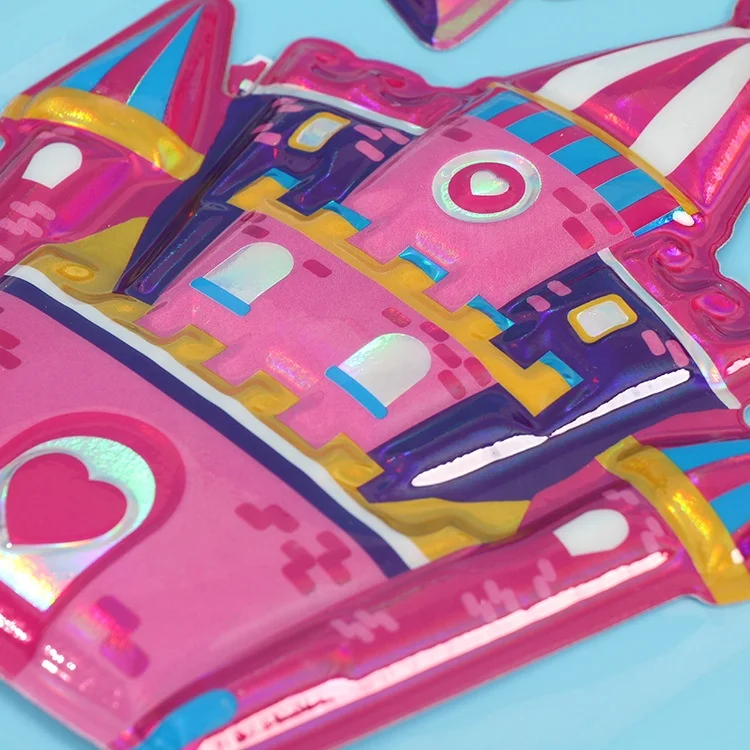 
Custom Full Color Printing Decorative Cartoon 3D Cute Embossed Eva Foam Puffy Dome Epoxy Sticker For Kids 