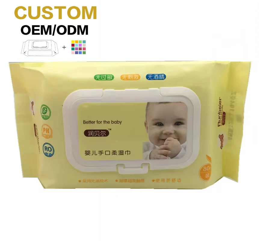 2024 Customized  New born High Quality Eco Friendly Unscented Non-woven   Baby Water Wipes For Kids