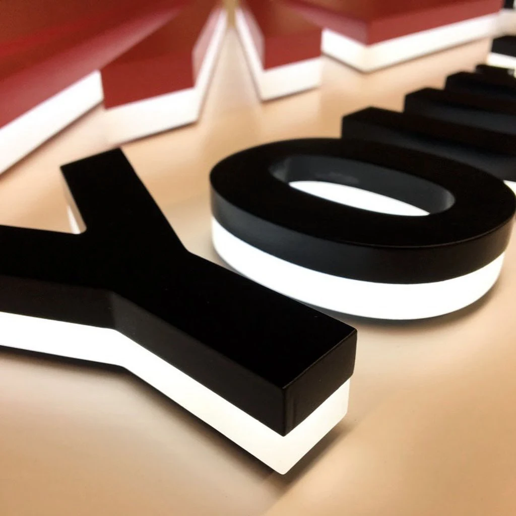 Winbo custom led backlit letters stainless steel letter Business sign 3d led sign light aluminium channel letter for shop