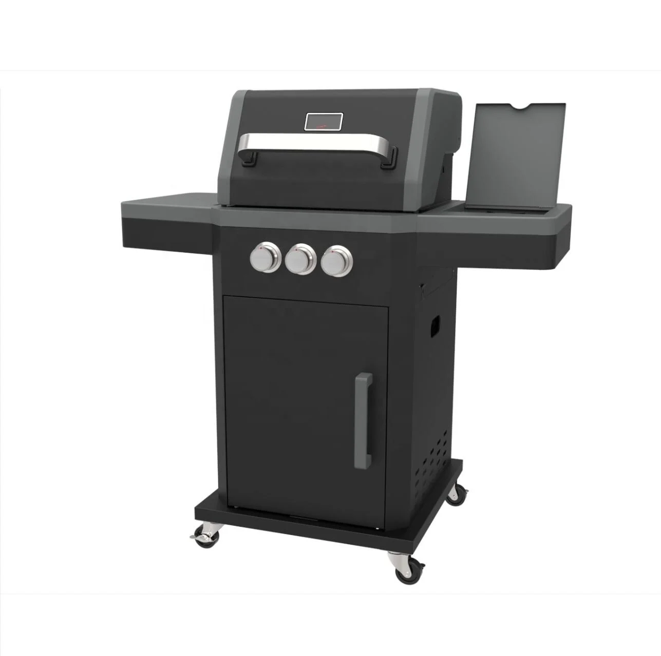 OEM Manufacturing High Temperature Coated Black 3 Burner Barbecue Grill Gas Grill Machine With Side Burner