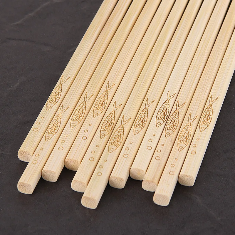 Custom Engraved Logo Chopsticks Bamboo Carbonized Natural Bamboo Chopsticks
