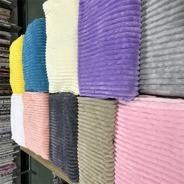 OEKO Super soft striped flannel 100% polyester for spring, summer, autumn and winter blanket fabric clothing toy fabric