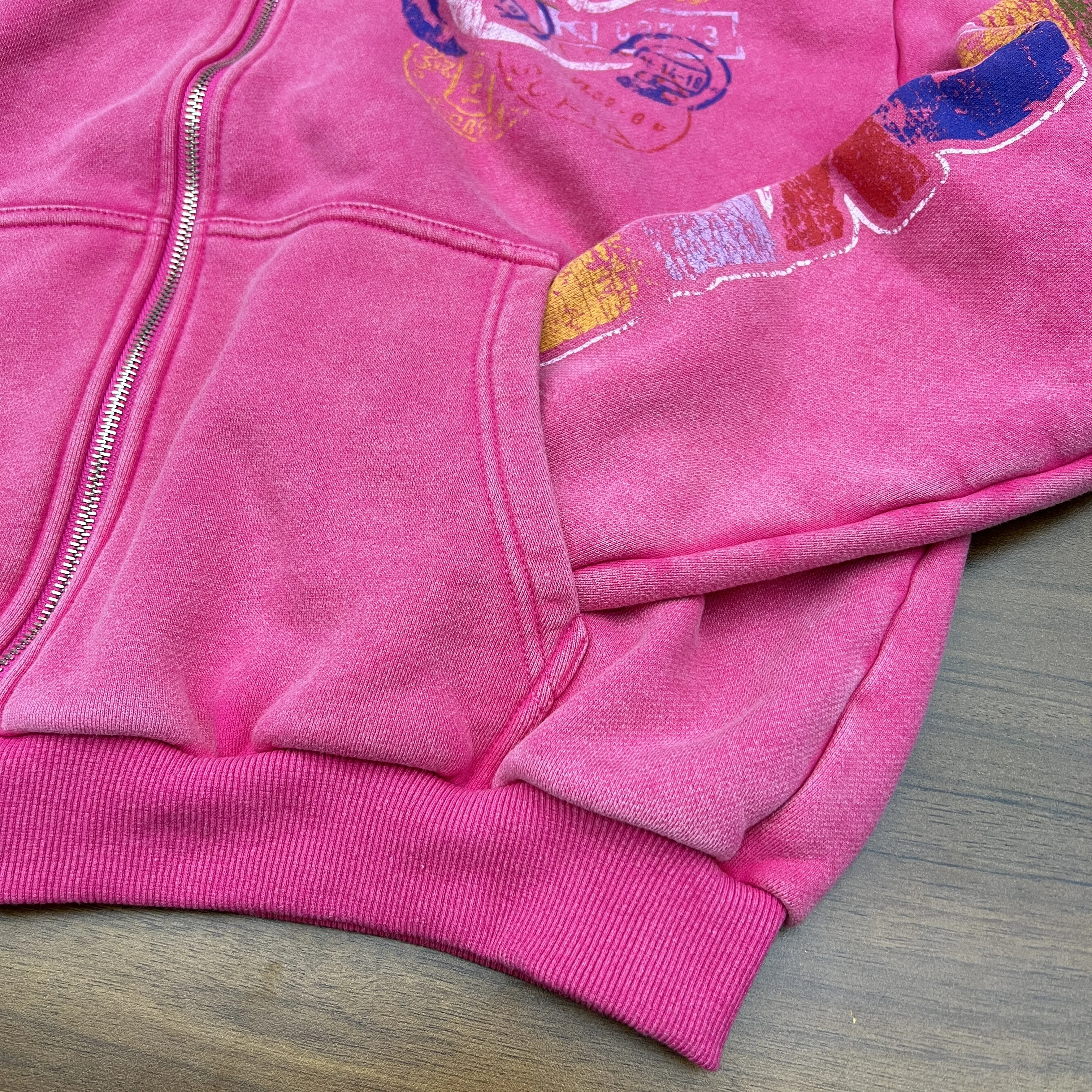 Customized Metal Zipper Hoodie Heavyweight hoodie Customized GSM  Cotton Customized Logo Acid Washing Hoodie