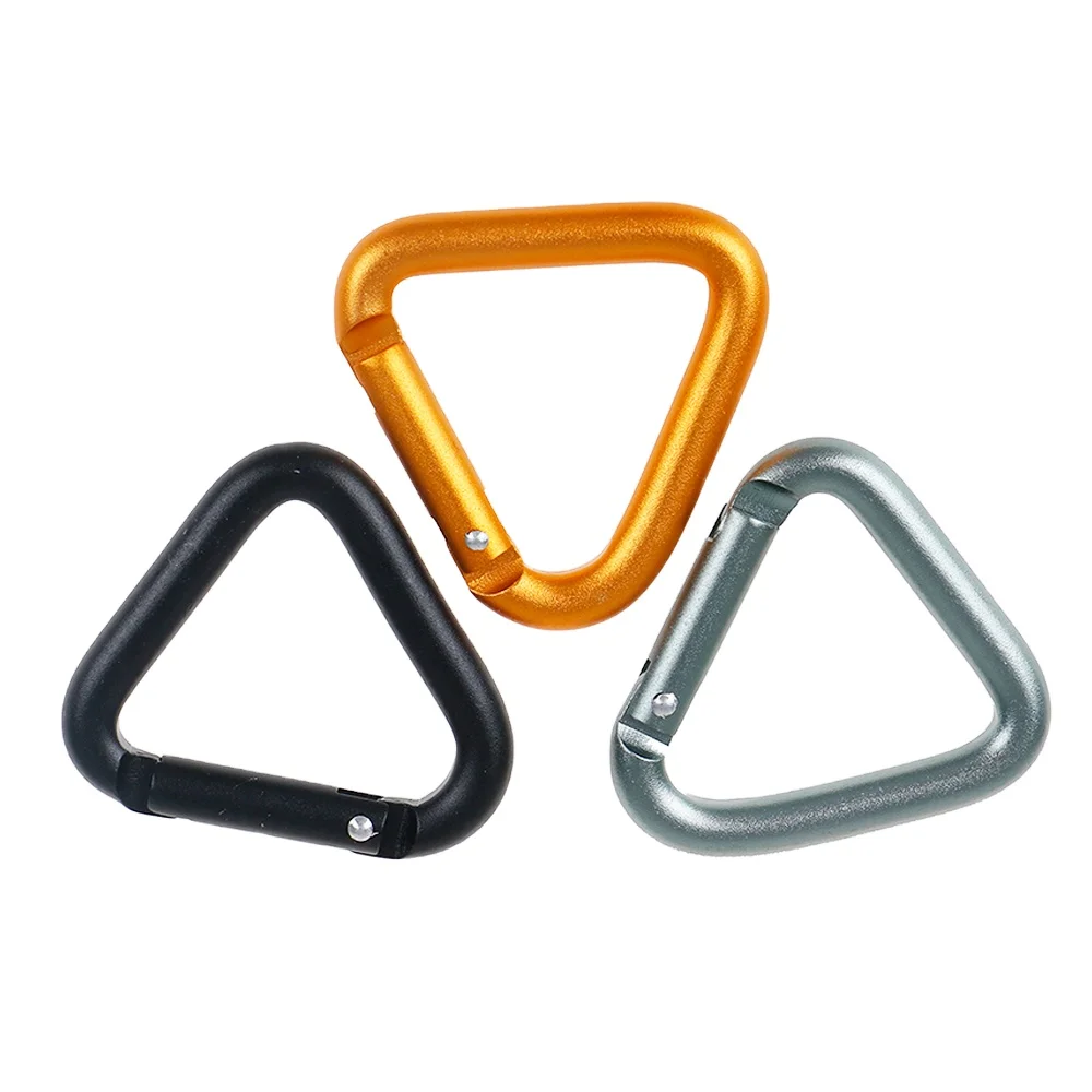 Zinc Alloy Plated Round Push trilateral Snap Hooks Purses Gate Spring Buckles Clip Outdoor Camping Bag trilateral Carabiner