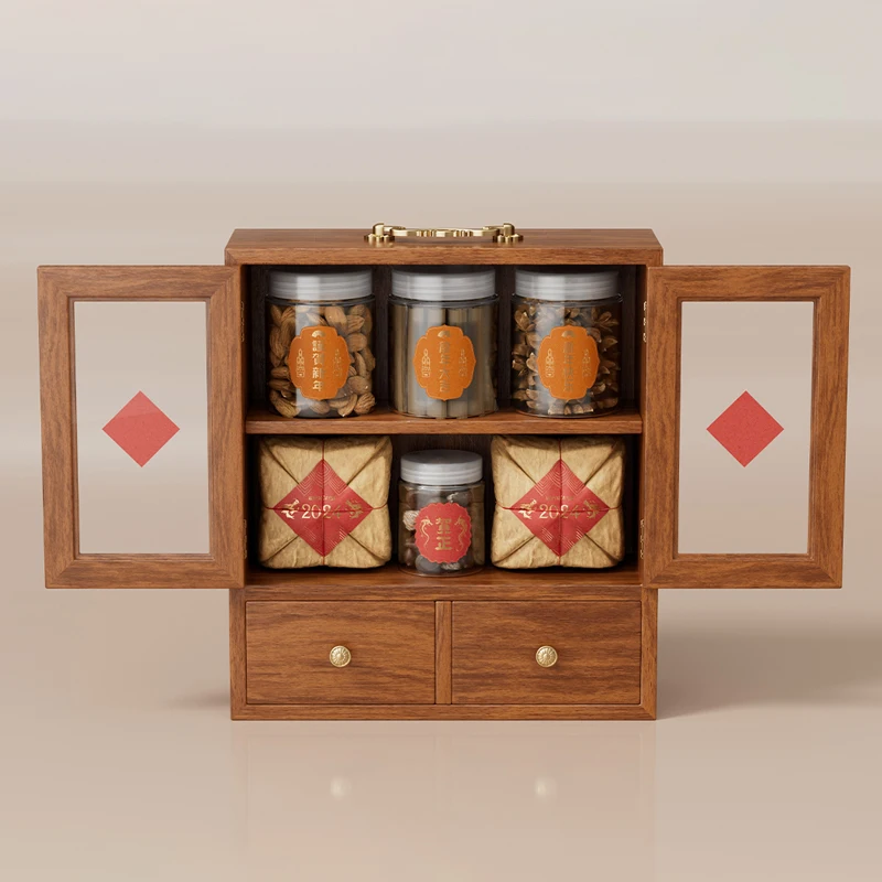 2024 Wooden Box For Snacks Sweets Candy Assorted Gift Truffle Bakery Cookie Boxes Empty Food Packaging Case New Year Gift Box