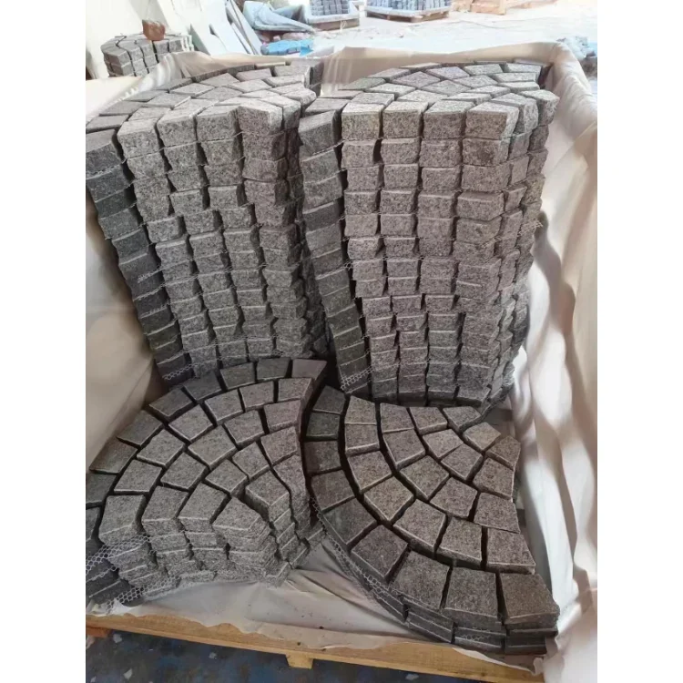 Popular Fan Shape Design Natural Flamed Face Granite Driveway Paving Stones