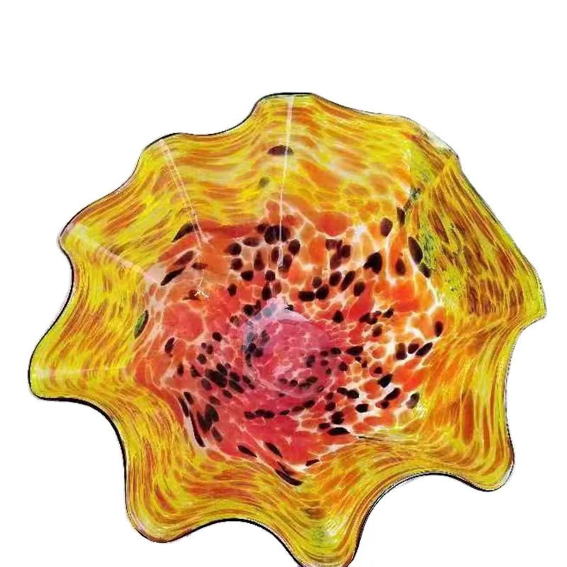 Factory Handmade Murano Glass Flower Vase Blue Colors Luxury Large Glass Bowls for Home Decor