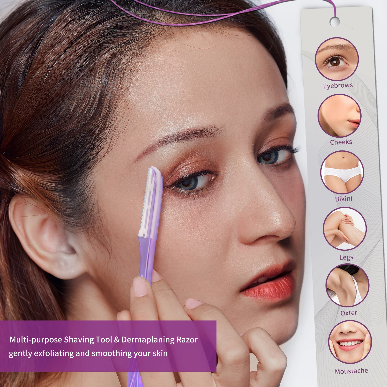 Face Razor Peach Fuzz Remover Multipurpose Eyebrow Razor Exfoliator Dermaplaning Tool Women Razor