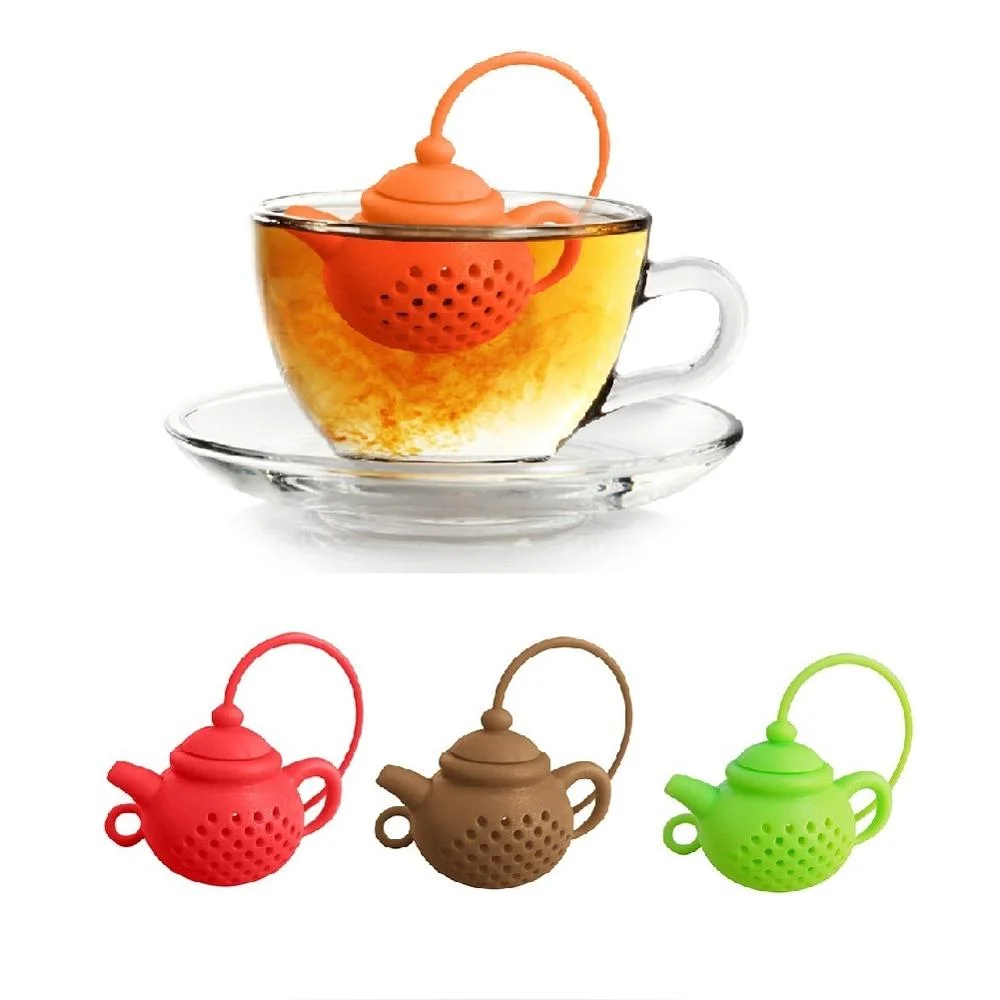 Silicone Teapot-Shape Tea Strainer Silicone Tea Bag Infuser Leaf Filter Diffuser Teaware Teapot Accessory Kitchen Gadget