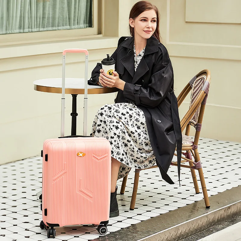 Unisex Custom Lightweight 8-Wheel Carry-On Luggage Mainly Aluminum SBS Zipper TSA Lock PP Material Spinner Caster Suitcase
