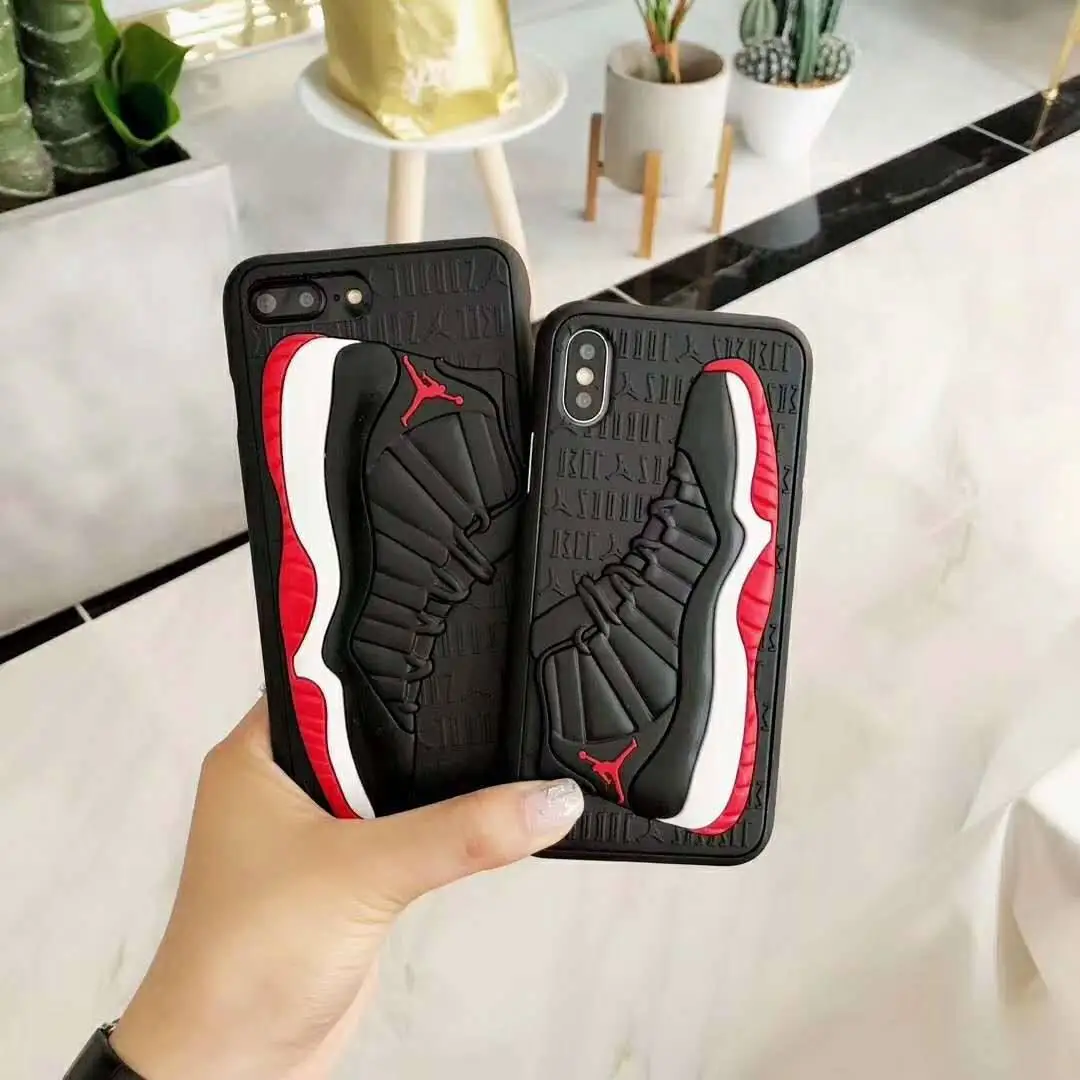 Лидер продаж 2022 роскошный 3D силиконовый чехол для iphone 12 11 Pro X 7 8 plus Кроссовки AJ телефона с башмаком 13 XS Max