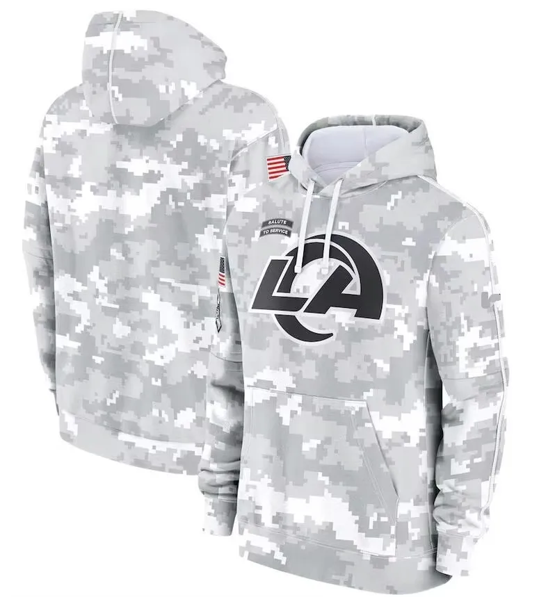 2024 American Football Printed Hoodies Salute-to-Service Camo Sport Hoodie Wear NFLL Sweatshirts Hooded Fleece Pullover 32 Team