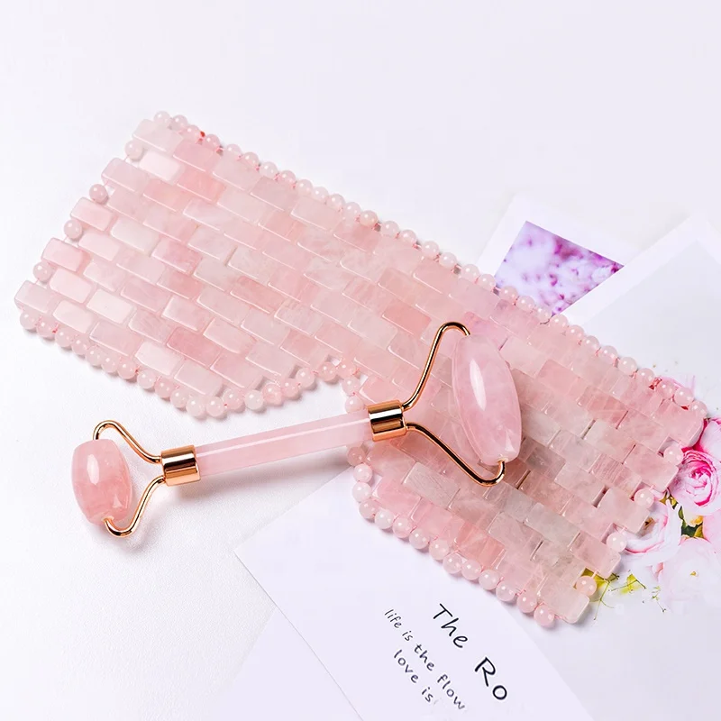 Высококачественные Антивозрастные инструменты для массажа лица, розовый кварц, Нефритовый ролик, розовый подарок, в наличии (1600270337536)
