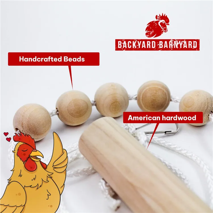 Chicken Swing ,Toy for Coop (Round Bar) Natural Safe Large Wood Perch Ladder for Poultry Run Rooster Hens Chicks Pet Parrots