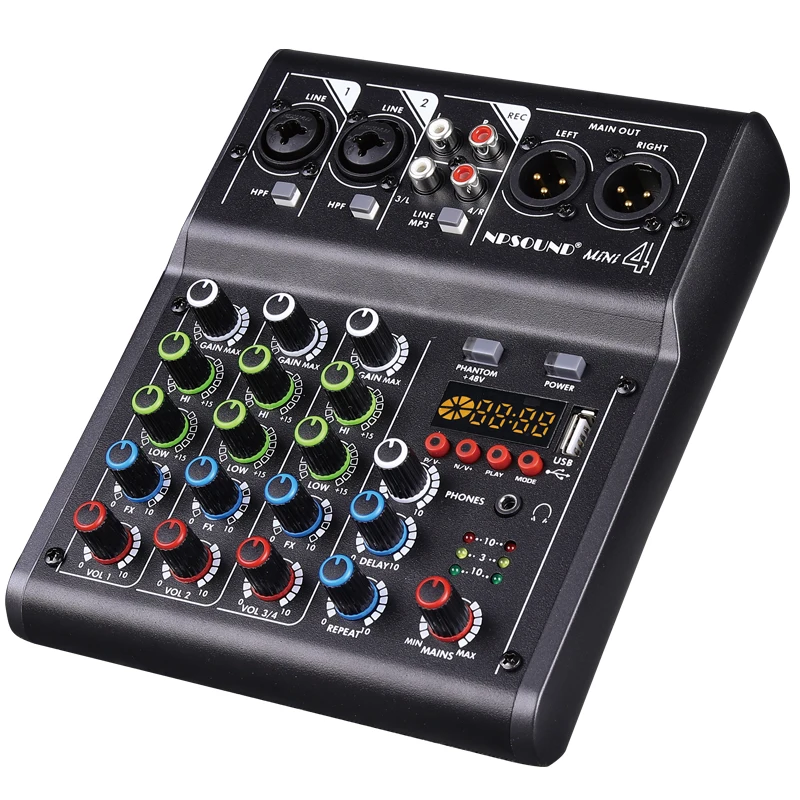  Mini 4 audio mixer with power amplifier and USB reverberation digital mixing console effect conference stage