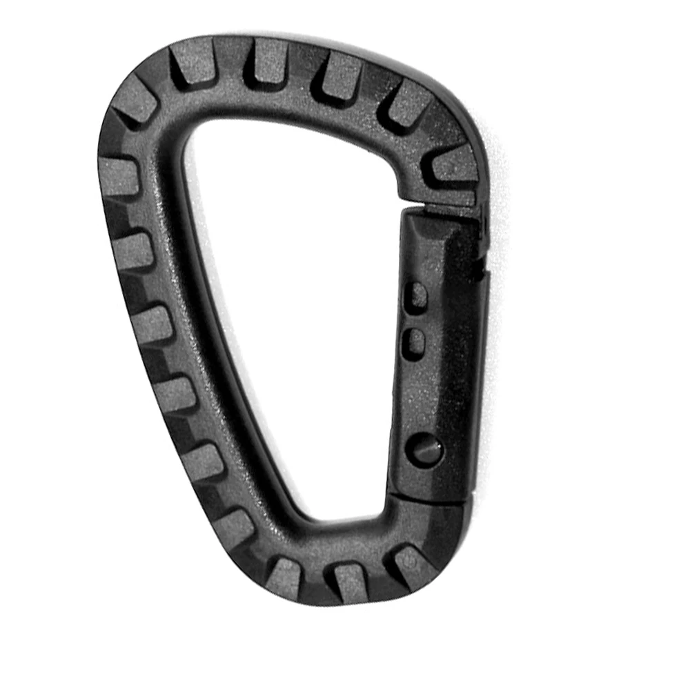D Shape Mountaineering Buckle Snap Clip Plastic Steel Climbing Carabiner Hanging Keychain Hook Fit Outdoor