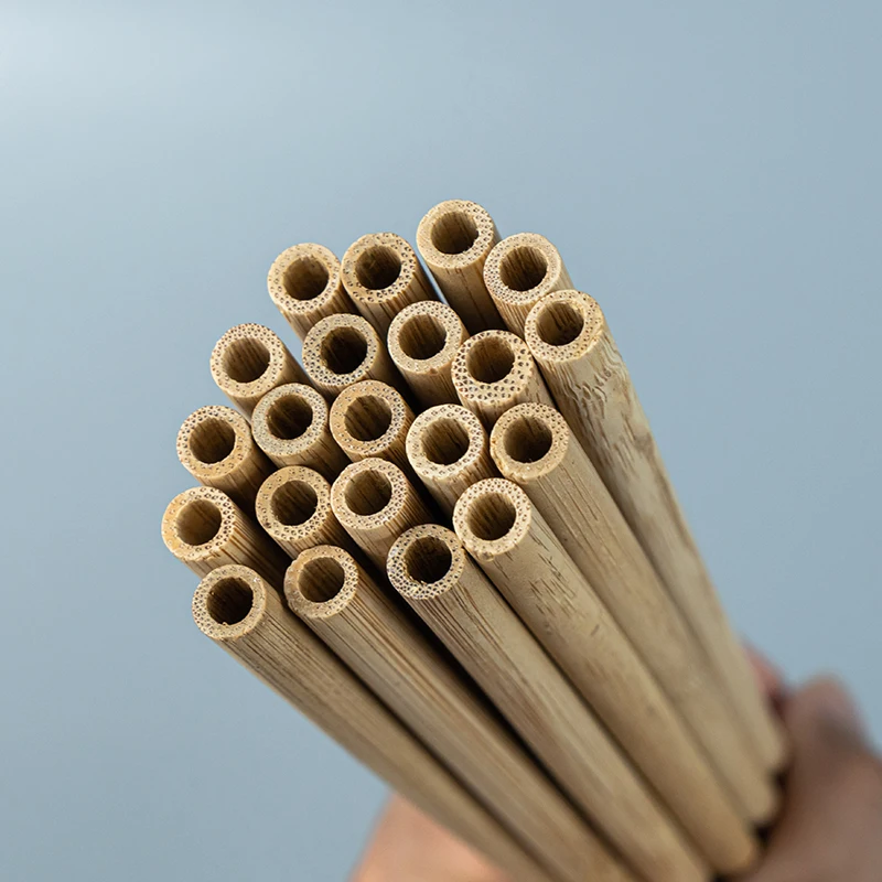 Natural bamboo material eco-friendly custom 10mm bamboo straw