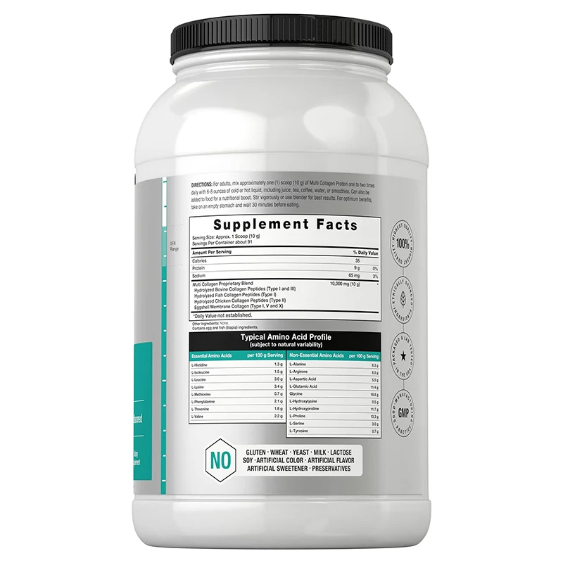 GMP factory Collagen Powder Marine Fish Hydrolyzed Collagen/ Bovine Boneextract Collagen Peptide For Hair Skin Beauty 908g