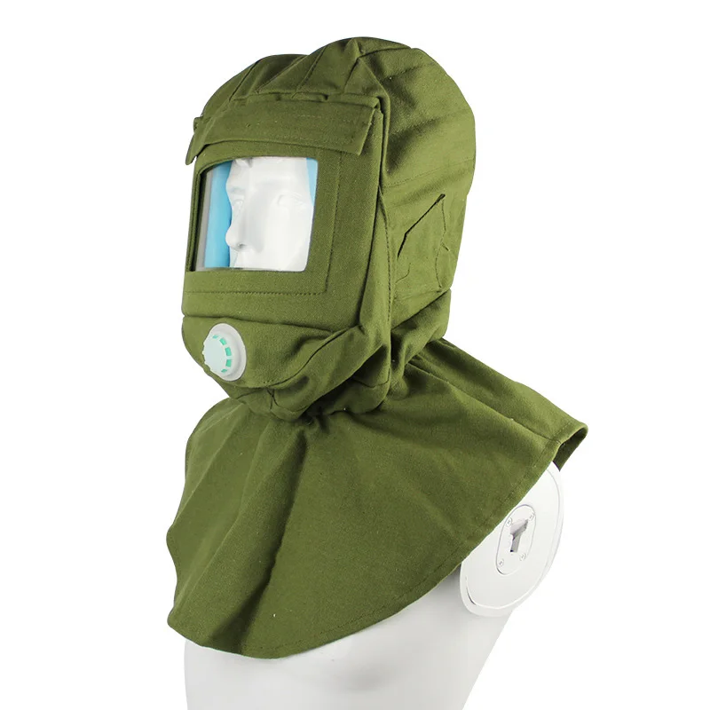 Sandblasting Hood Personal Protective Canvas Mask Hat For Sandblasting Cape Vent Anti Dust Sand Blasting Helmet