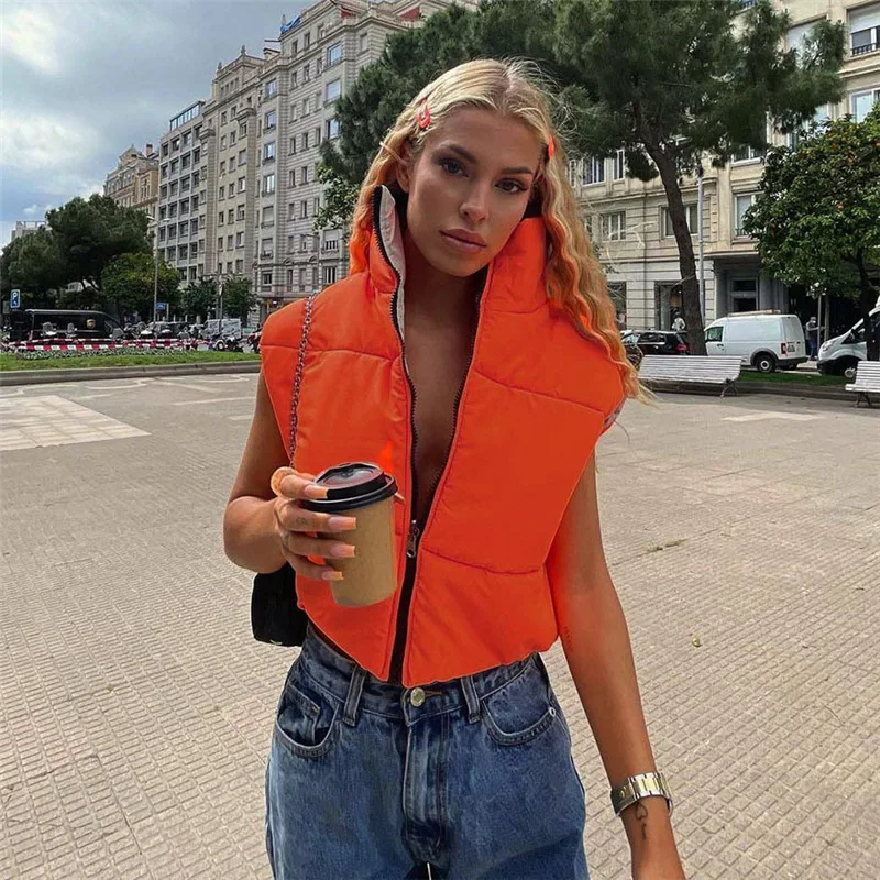 Cropped Vest Women Winter Coats Sleeveless Down Jacket Parkas Ladies Women Down Coat Female Outerwear