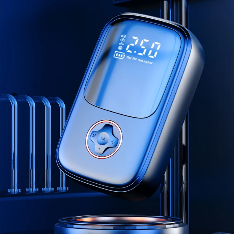 YANTU AM27 wired 12v car tire inflators with SOS emergency light portable electric inflator digital compressor bike motor pump