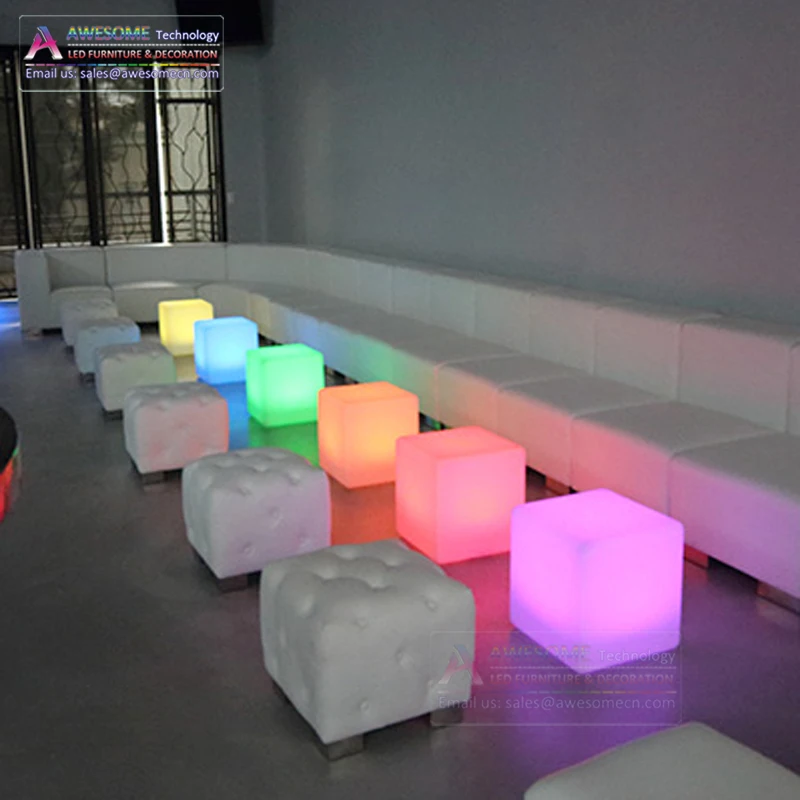 20' inches Illuminated Plexi Cube End Table For Event Furniture  (Cb400)