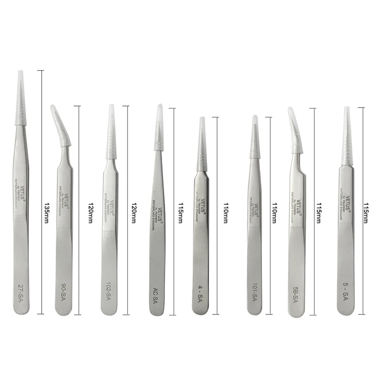 6A-SA Volume Eyelash Extensions Tweezers 3D 6D Professional Curved Point Tweezers Stainless Steel Precision Tweezers SA Series