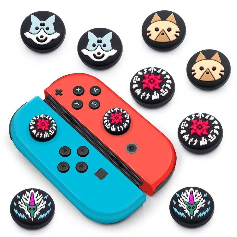 Soft Rubber Silicone Printing Thumb Grip Cover x 4 for PS5, PS4, Xbox Series X/S, Xbox One for Thumb Grip