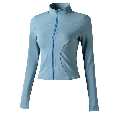 
Sidiou Group Fashion Sexy Long Sleeve Tight-fitting Zipper Yoga Sports Running Cycling Yoga Wear Jacket Slim Fit Workout Top 