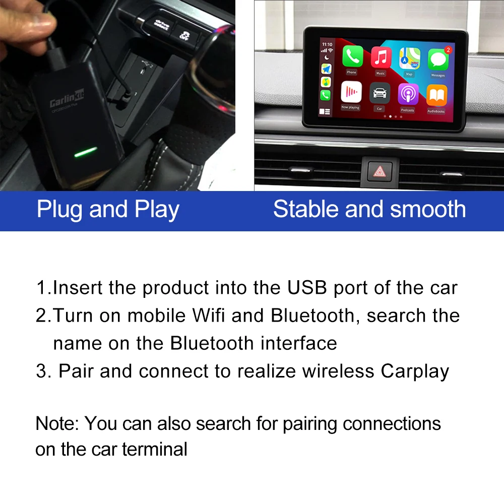  Carlinkit U2W 2 0 Беспроводной адаптер Apple Carplay для Skoda Scala Superb KodiaQ Troc Octavia MK3 Fabia OEM проводной