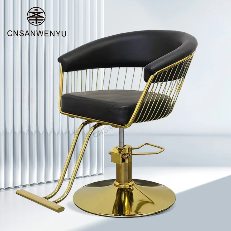 wholesale beauty hair salon styling chair beauty salon furniture leather gold hairdressing barber chair for salon