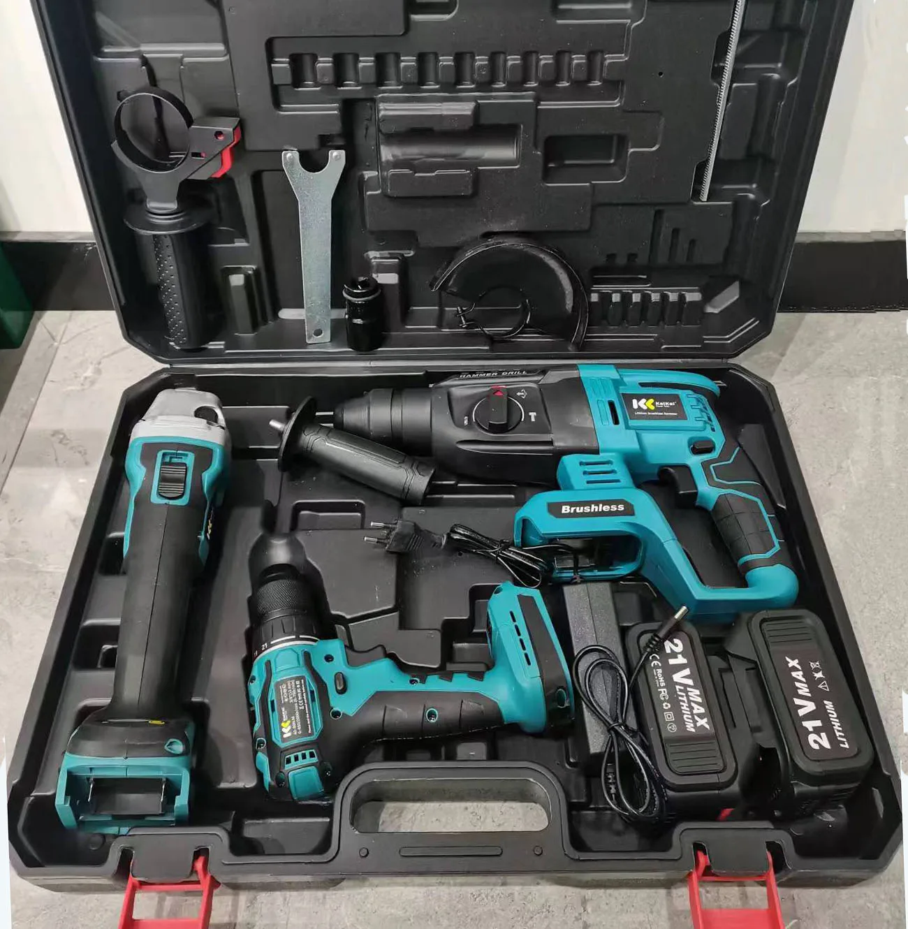 Factory 21v Power Drills Tool Set Kit Portable Electric Cordless Brushless 18v Cordless Drill Lithium Battery Power Tools Kit
