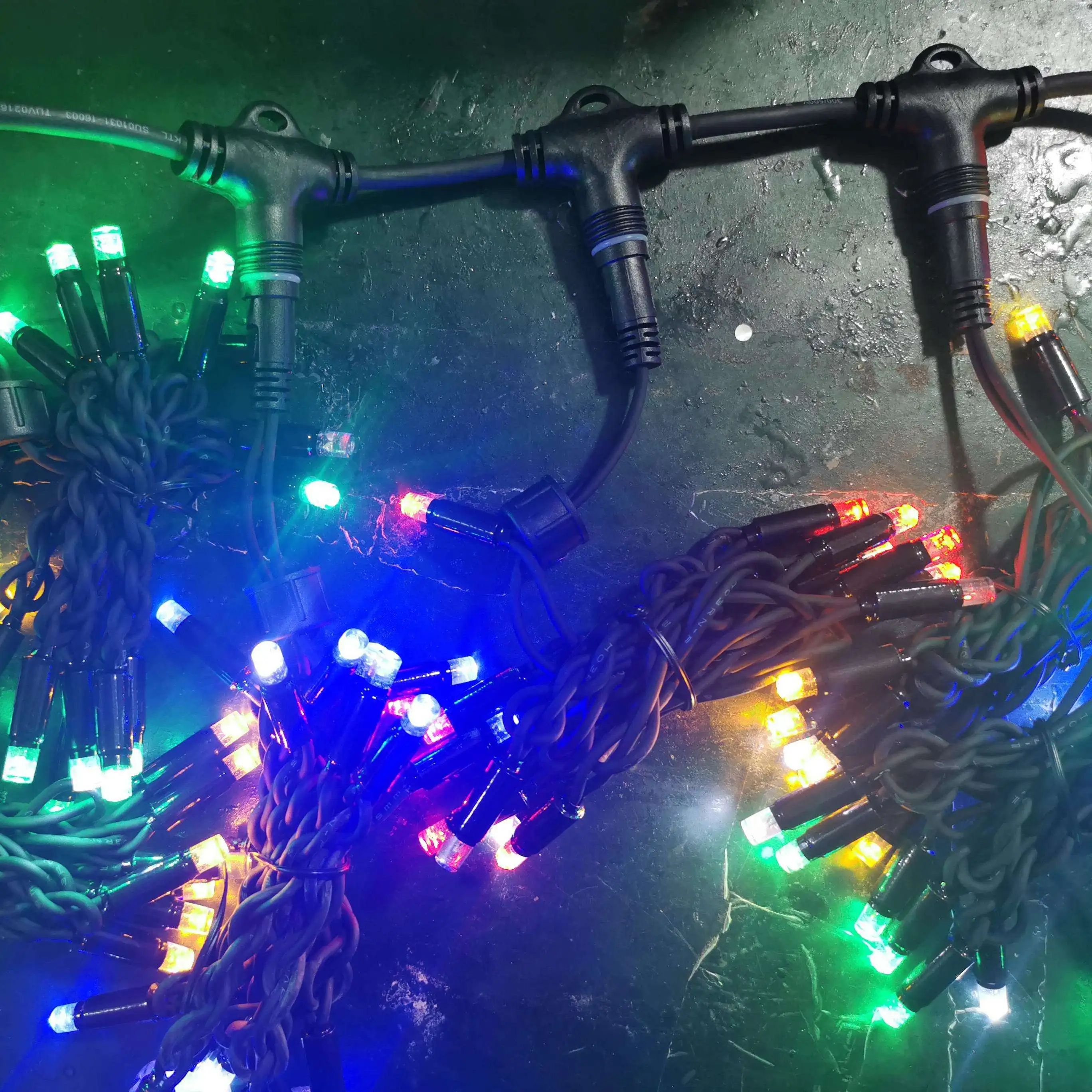 Clear Wire LED String Icicle Curtain Fairy Lights PVC Cable Waterfall Light For Holiday Decoration