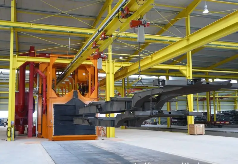 
Q485 catenary stepping shot blasting machine track stepless speed regulation all-round cleaning 