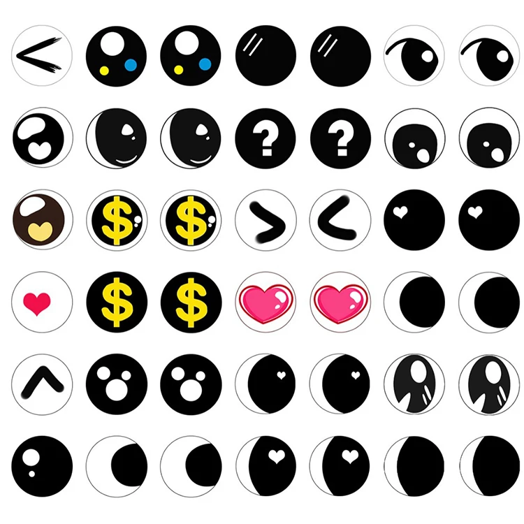 Customized Doll Accessories Glass Eyes Kids DIY Mini Baby Doll Glass Heart Eyes for 10 cm 15cm 20cm doll