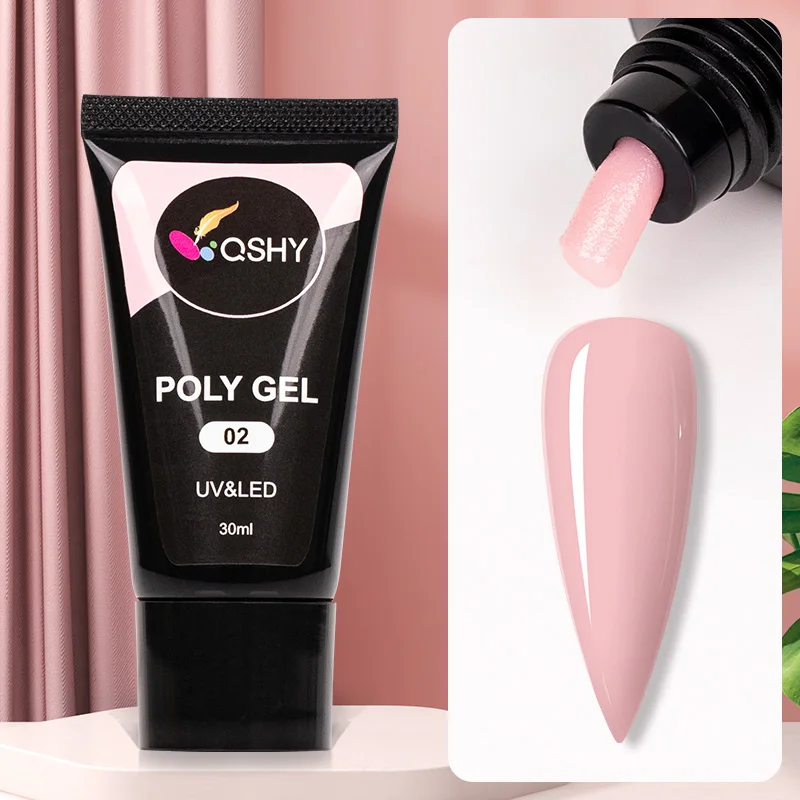 Private Label Clear Acrylic Nail Gel Custom Colors UV Nail Extension Gels 30ml 30 ml Nude Pink Poly gel Poly geling