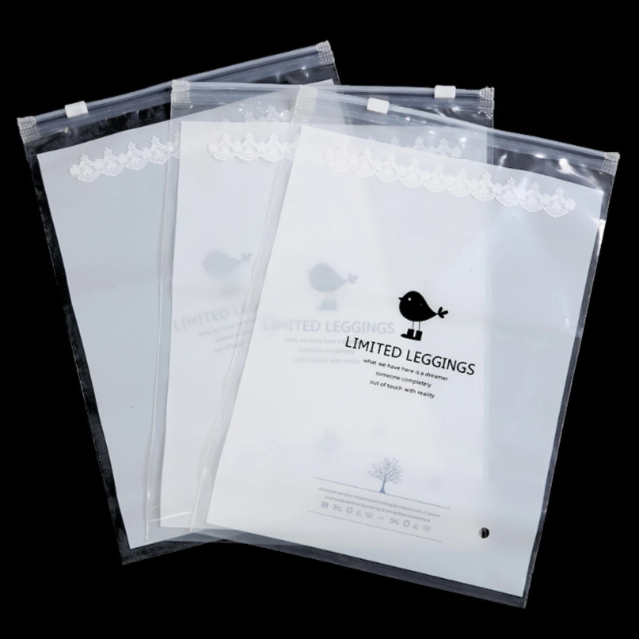 Recycled Plastic Pouch Bags Wholesale Black Matte Ziplock Packaging Zipper Bag For T Shirt Swimwear Custom Zip lock Bag