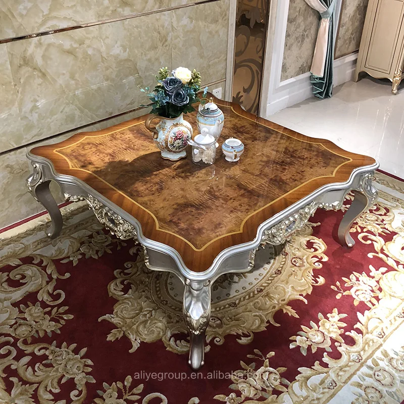 Роскошные твердой древесины классическая журнальный столик мебель для гостиной MBK-1291