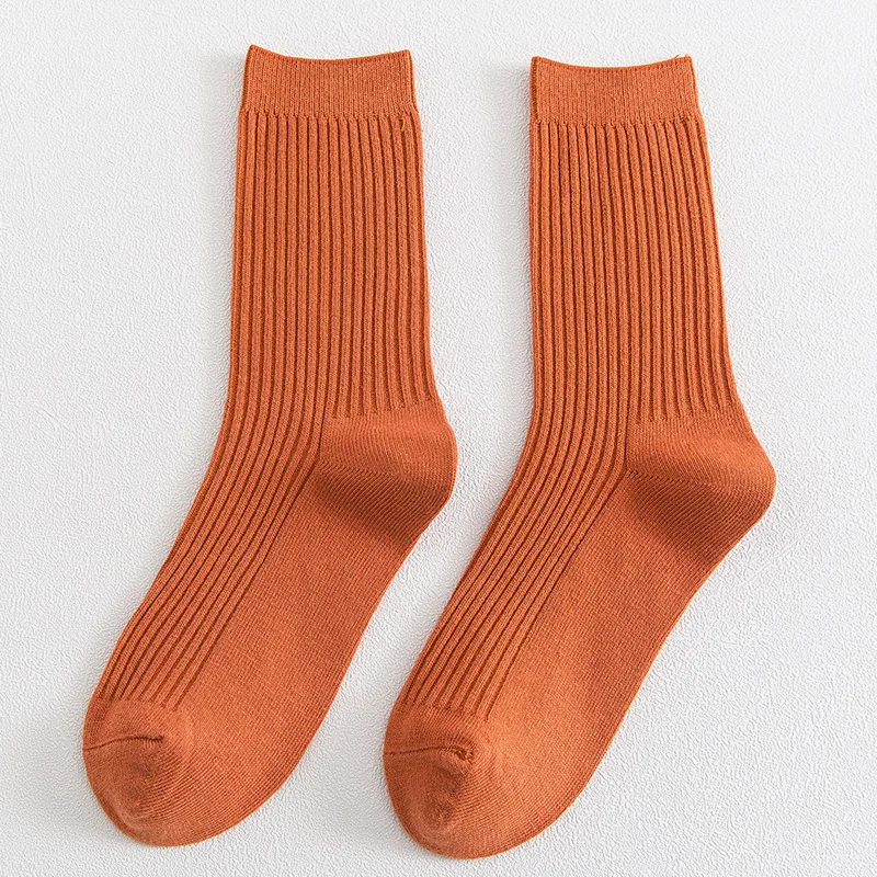 Cotton home socks warm comfy white orange colorful thick cotton good quality socks