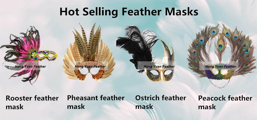 Funny Costume Cosplay Venetian Carnival Masquerade Mask Black Ostrich Feather Party Mask for Party Supply Halloween Xmas Decor