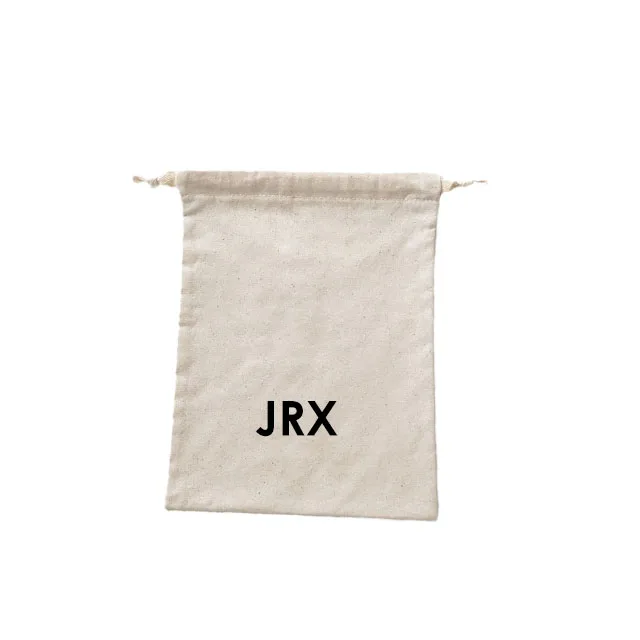Recycled Organic Cotton Canvas Drawstring Shoe Dust Bags With Logo Dustbag For Shoes Screen Printed
